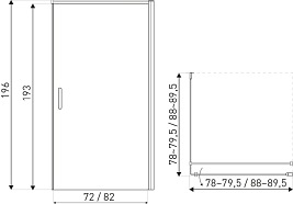 Kabina prysznicowa drzwi z systemem unoszenia 80x80 czarne profile Hera Kerra