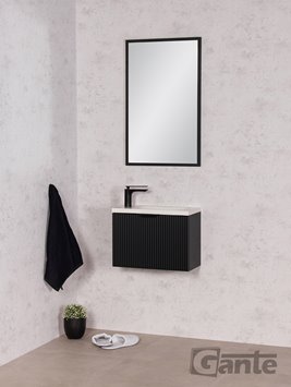 Szafka łazienkowa wisząca z umywalką czarny mat 50 cm Fresco Gante