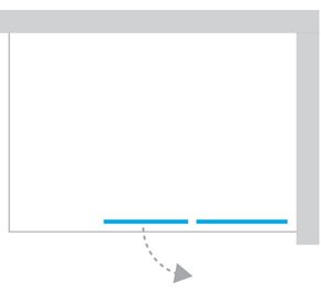 Parawan wannowy dwuelementowy wersja prawa złoty połysk 100x150 EXK-2183 Avexa Gold Shine New Trendy