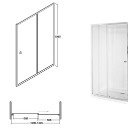 Kabina prysznicowa prostokątna 130x80 cm Duo Slide Besco