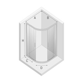 Kabina prysznicowa półokrągła 80x80 K-0565 New Varia Black