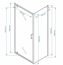 Kabina prysznicowa 80x80 kwadratowa drzwi pełne uchylne KZ04B