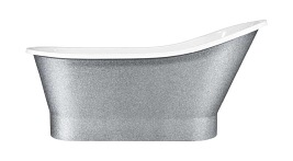 Wanna wolnostojąca kolor srebrny 150 cm z syfonem klik - klak Gloria Glam Besco