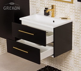 Szafka wisząca z umywalką czarny mat 60 cm Belli Gold Gante