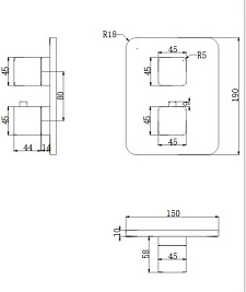Bateria prysznicowo-wannowa Parma PM7436 CR Omnires