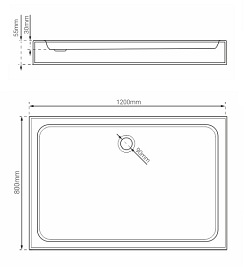 Brodzik prysznicowy prostokątny 80x120 cm BVTRC80X120/5.5