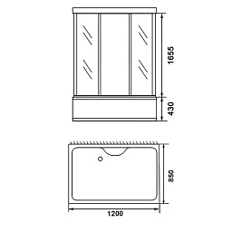 Kabina prysznicowa z hydromasażem i sauną 120x80 7716S