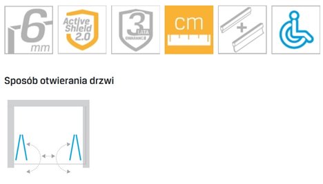 Drzwi prysznicowe składane 230 cm D-0262A New Soleo New Trendy