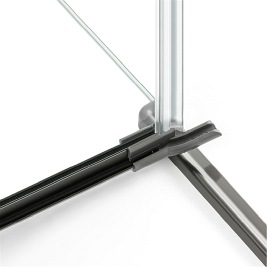 Kabina pięciokątna stal szczotkowana 80x80 prawa EXK-3830 Avexa New Trendy Gunmetal Brushed