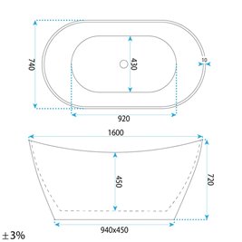 Wanna wolnostojąca 160 cm Ferrano Slim Rea zdjęcie 10