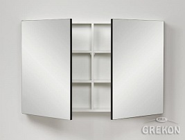 Czarna matowa szafka wisząca z lustrem 65x100 Victa