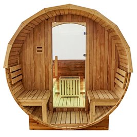 Sauna fińska ogrodowa zewnętrzna beczka 6 osobowa 210x210 Tromso-HG