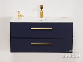 Szafka wisząca z umywalką granatowy mat 80 cm Belli Gold Gante