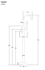 Bateria wannowa wolnostojąca chrom CMM35CH Lugo Corsan