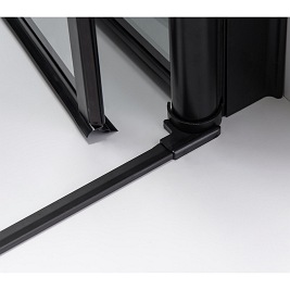 Czarna kabina prysznicowa kwadratowa loft szprosy drzwi składane 80x80 BS08A