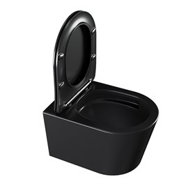 Czarna matowa miska wc wisząca Rimless Elite Tornado ELITE-MTB-03 Hydrosan