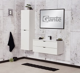 Biała matowa szafka łazienkowa z umywalką 100 cm Victa Gante