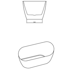 Wanna wolnostojąca czarno-biała 150 cm Cesana Hydrosan