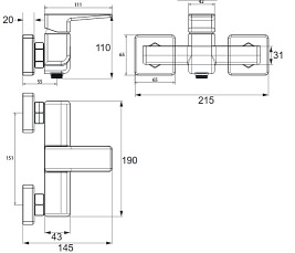 Bateria prysznicowa Inox Parma PM7440 IN Omnires