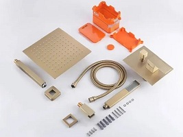 Zestaw natryskowy podtynkowy złoty Fenix Rea Gold