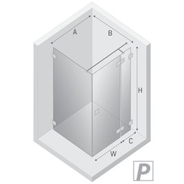 Kabina prysznicowa 120x80 prawa EXK-0137/EXK-0139 Eventa New Trendy