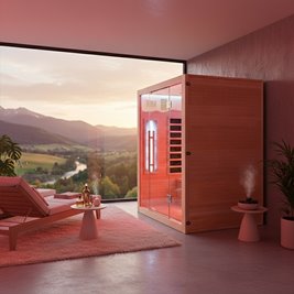Sauna na podczerwień 4-osobowa 150x120 cm grzejniki kwarcowe i karbonowe Alta3 Infrared
