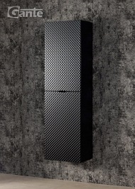 Regał łazienkowy wiszący szklane fronty czarny uchwyt Glow Gante