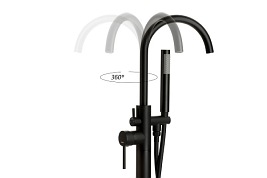 Czarna bateria wannowa wolnostojąca CMM35BL Lugo Corsan