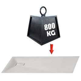 Biały brodzik prysznicowy kwadratowy o strukturze kamienia 80x80 cm Riko Hydrosan