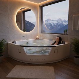 Wanna z hydromasażem narożna 152x152 cm Tiga 604