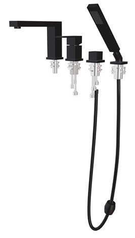 Bateria wannowa 4-otworowa czarny matt Modern/ Varium Besco BW-MV4-CZ