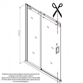 Czarne drzwi prysznicowe do wnęki 95-100 cm rozsuwane SH03BB szkło 8 mm
