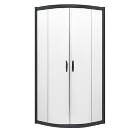 Czarna kabina prysznicowa półokrągła 80x80 Stylio BK501TK+