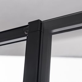 Czarna prostokątna kabina prysznicowa Kira 90x80 drzwi rozsuwane do wewnątrz