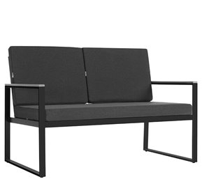 Zestaw mebli ogrodowych metalowych stół, sofa oraz fotele Carter kolor czarny