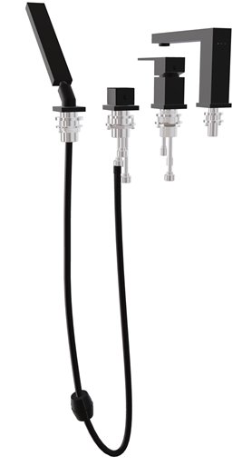 Bateria wannowa 4-otworowa czarny matt Modern/ Varium Besco BW-MV4-CZ