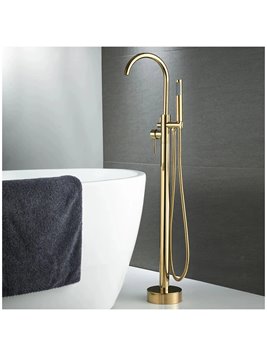 Złoty połysk bateria wannowa wolnostojąca Ortis Lungo Rea