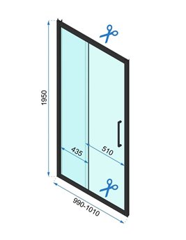Złota kabina prysznicowa przyścienna drzwi rozsuwane 100x80 Rapid Slide Rea