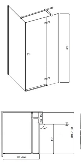 Prostokątna kabina prysznicowa 120x80 P Pixa Besco