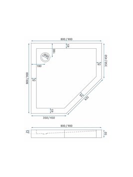 Brodzik prysznicowy pięciokątny 90x90 cm BVT5C90/5.5 Bravat