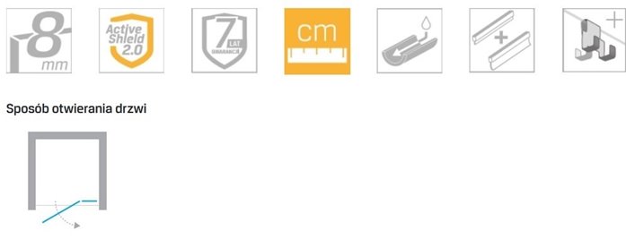 Drzwi prysznicowe uchylne 100 cm prawe EXK-0133 Eventa New Trendy