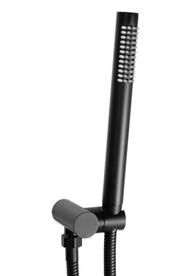 Czarny zestaw prysznicowy podtynkowy z termostatem Lungo Rea