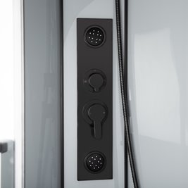 Kabina prysznicowa zabudowana z hydromasażem biała 90x90 Orion Black Kerra