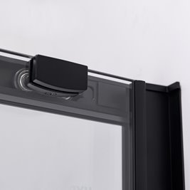 Czarna kabina prysznicowa kwadratowa Super Slim Nova 80x80 drzwi rozsuwane