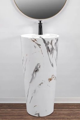 Umywalka wolnostojąca ceramiczna Blanka Marble Marmur Rea