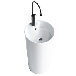 Umywalka wolnostojąca ceramiczna owalna biała 85x40 cm LINO-WH-400