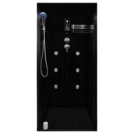 Sauno kabina prysznicowa prostokątna czarna 180x110 cm MO-1752B PRAWA TRIO