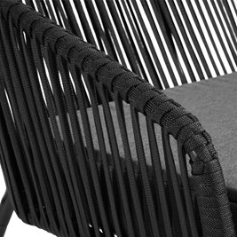 Zestaw mebli ogrodowych metalowych stół, sofa oraz fotele Sierra kolor czarny