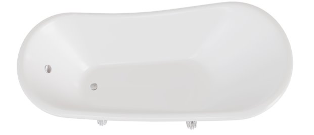 Czarno-biała wanna wolnostojąca 160 nogi chrom Otylia B&W Besco WKO-160-BWC