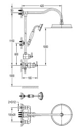 Zestaw prysznicowy Armance AM5244/6 ORB